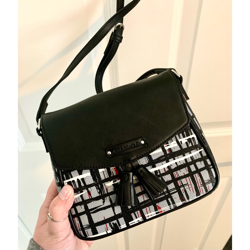 Vera Bradley Faux Leather Crossbody Tassel Bag in Art Plaid